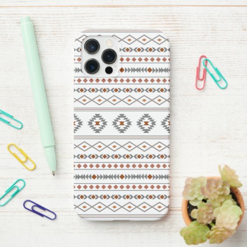 Aztec Reds Grays White Mixed Motifs Pattern iPhone 12 Pro Case