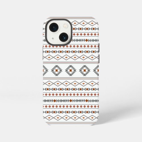 Aztec Reds Grays White Mixed Motifs Pattern iPhone 13 Mini Case