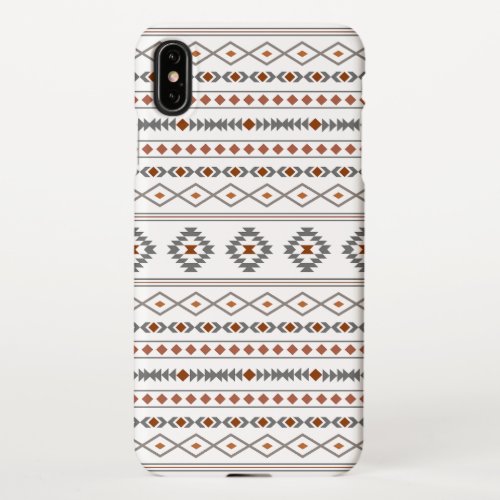 Aztec Reds Grays White Mixed Motifs Pattern iPhone XS Max Case