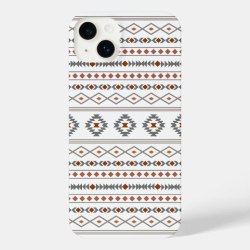 Aztec Reds Grays White Mixed Motifs Pattern iPhone 14 Plus Case