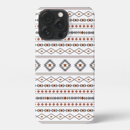 Aztec Reds Grays White Mixed Motifs Pattern iPhone 13 Pro Case