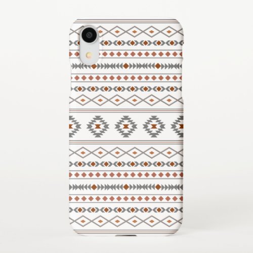 Aztec Reds Grays White Mixed Motifs Pattern iPhone XR Case