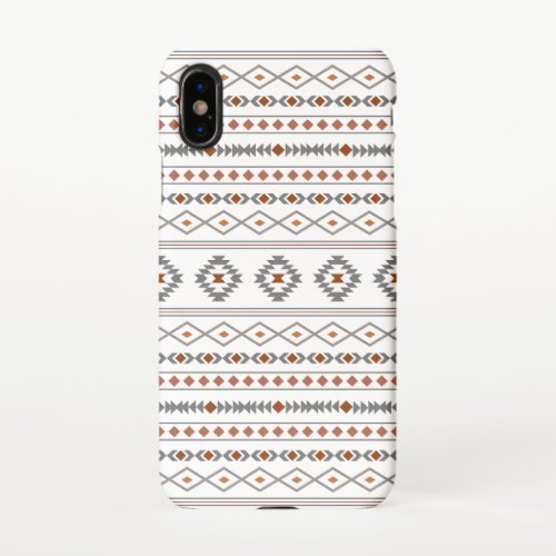 Aztec Reds Grays White Mixed Motifs Pattern iPhone X Case