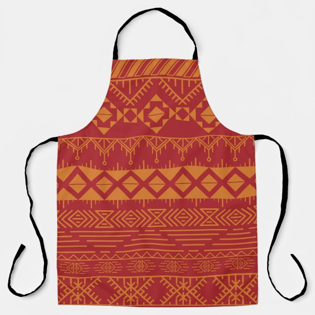 Aztec Retro: Vintage Pattern Design. Apron (Front)