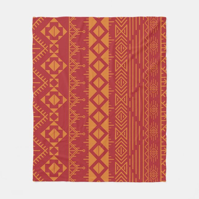 Aztec Retro: Vintage Pattern Design. Fleece Blanket (Front)