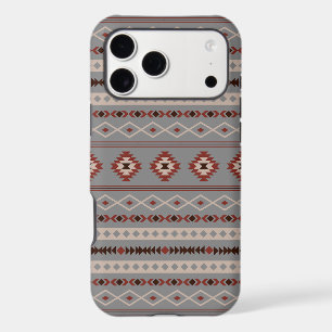 Aztec Rust Cream Brown Gray Mixed Motifs Pattern iPhone 17 Pro Max Case