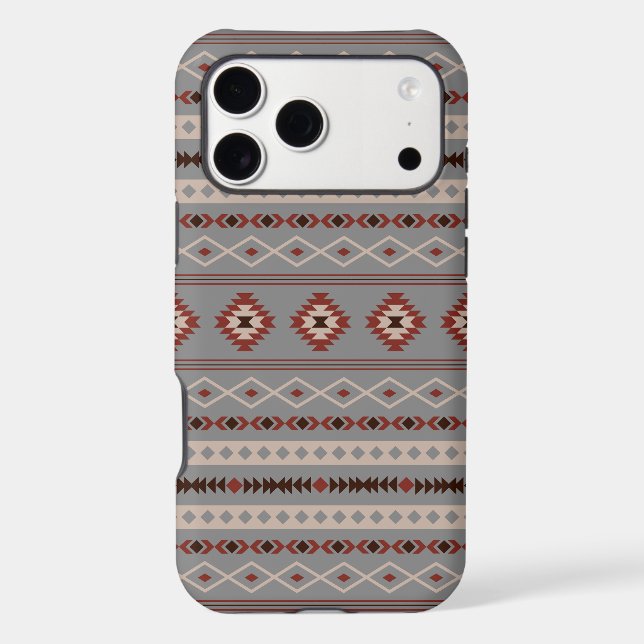Aztec Rust Cream Brown Gray Mixed Motifs Pattern Case-Mate iPhone Case (Back)