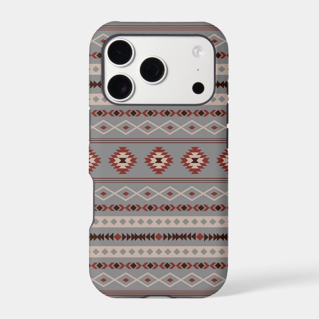 Aztec Rust Cream Brown Gray Mixed Motifs Pattern Case-Mate iPhone Case (Back)