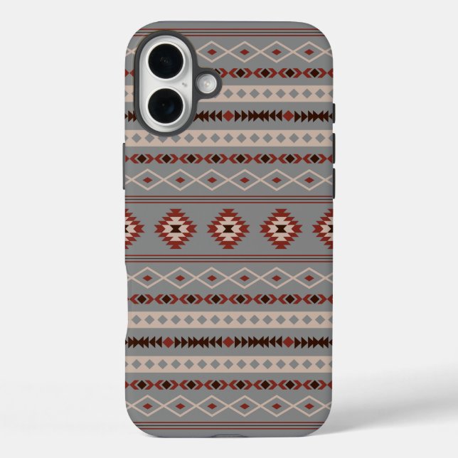 Aztec Rust Cream Brown Gray Mixed Motifs Pattern Case-Mate iPhone Case (Back)