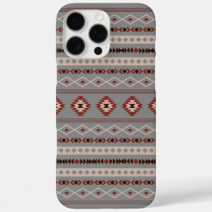 Aztec Rust Cream Brown Gray Mixed Motifs Pattern iPhone 16 Pro Max Case