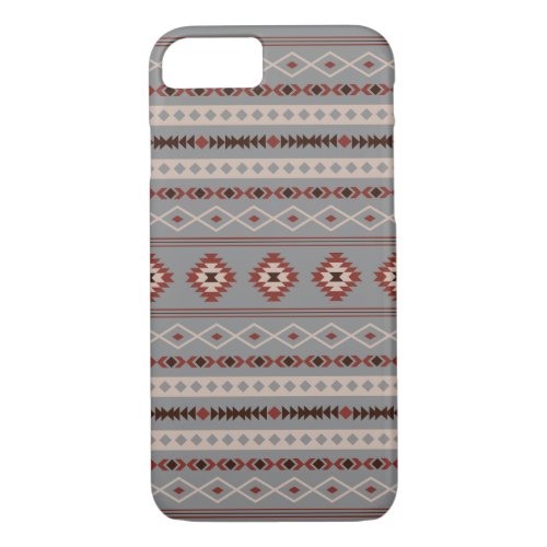 Aztec Rust Cream Brown Gray Mixed Motifs Pattern iPhone 87 Case