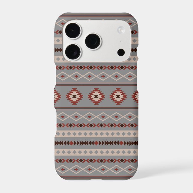 Aztec Rust Cream Brown Gray Mixed Motifs Pattern Case-Mate iPhone Case (Back)