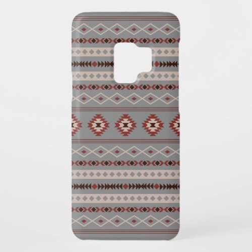 Aztec Rust Cream Brown Gray Mixed Motifs Pattern Case_Mate Samsung Galaxy S9 Case