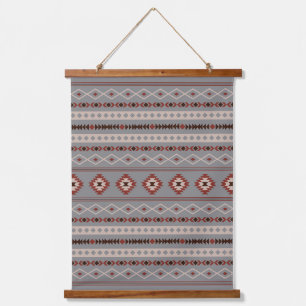 Aztec Rust Cream Brown Gray Mixed Motifs Pattern Hanging Tapestry