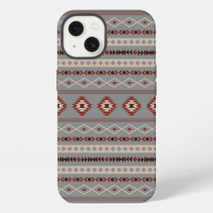 Aztec Rust Cream Brown Gray Mixed Motifs Pattern iPhone 13 Case