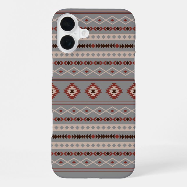 Aztec Rust Cream Brown Gray Mixed Motifs Pattern Iphone Case (Back)