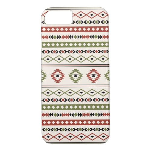 Aztec Rust Green Black Cream Mixed Motifs Pattern iPhone 87 Case