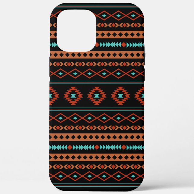 Aztec Rusts Teal Black Mixed Motifs Pattern Case-Mate iPhone Case (Back)