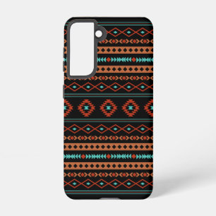Aztec Rusts Teal Black Mixed Motifs Pattern Samsung Galaxy S21 Case