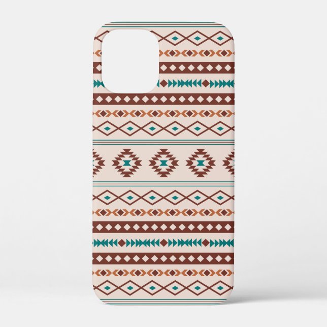 Aztec Rusts Teal Cream Mixed Motifs Pattern Case-Mate iPhone Case (Back)