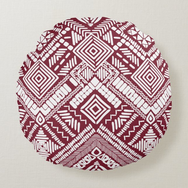 Aztec seamless pattern round pillow (Front)