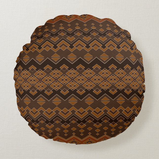 Aztec seamless pattern. Tribal aztec print. Abstra Round Pillow (Front)