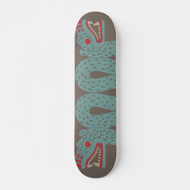 Aztec Serpent Skateboard Deck (Front)