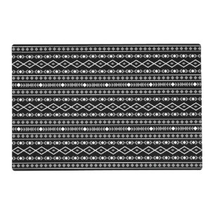 Aztec Shapes 2Way Pattern Grey White Black Placemat