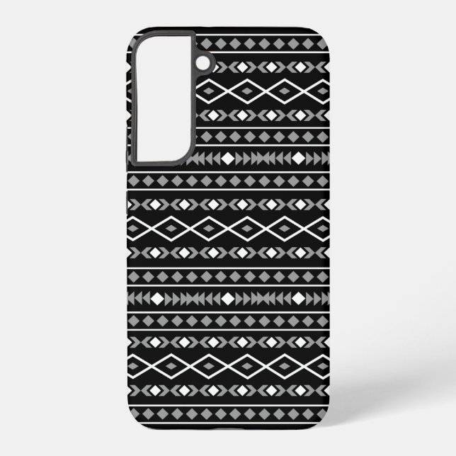 Aztec Shapes Pattern Grey White Black Samsung Galaxy Case (Back)