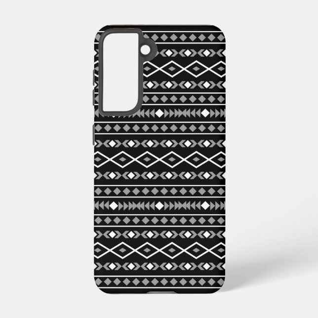 Aztec Shapes Pattern Grey White Black Samsung Galaxy Case (Back)