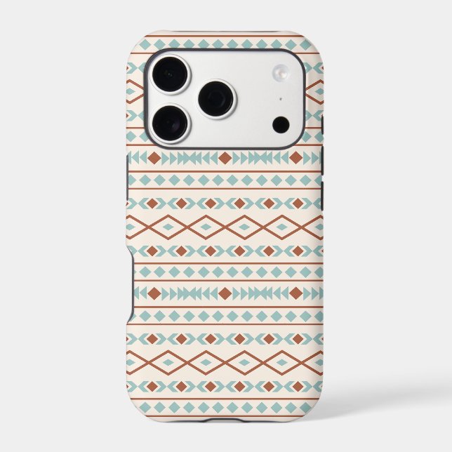 Aztec Shapes Pattern Rust Teal Cream Case-Mate iPhone Case (Back)