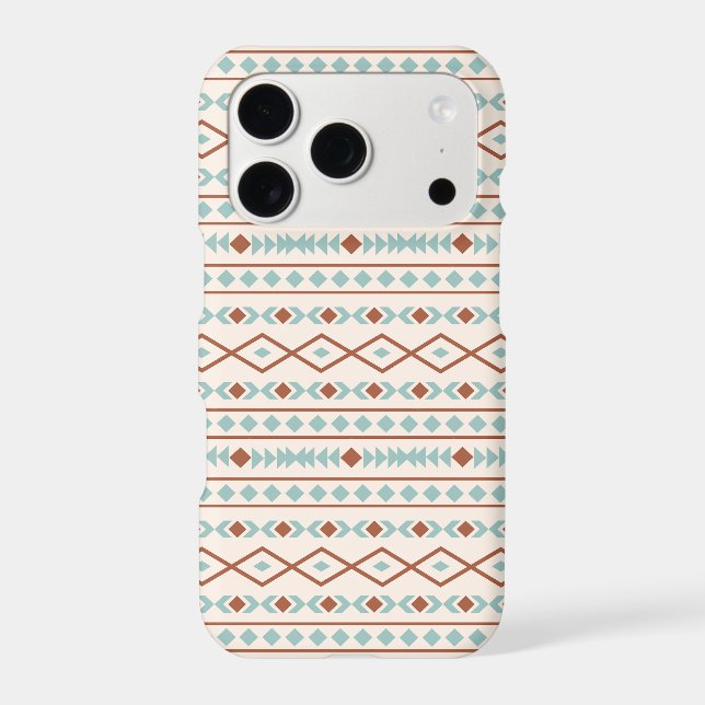 Aztec Shapes Pattern Rust Teal Cream Case-Mate iPhone Case (Back)
