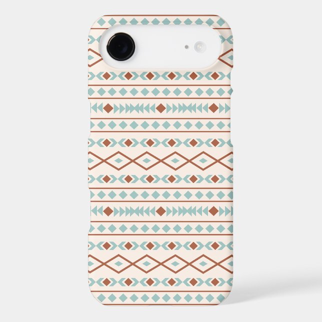 Aztec Shapes Pattern Rust Teal Cream Case-Mate iPhone Case (Back)