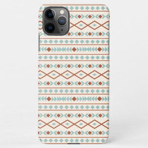 Aztec Shapes Pattern Rust Teal Cream iPhone 11Pro Max Case
