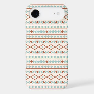 Aztec Shapes Pattern Rust Teal Cream iPhone 17 Air Case