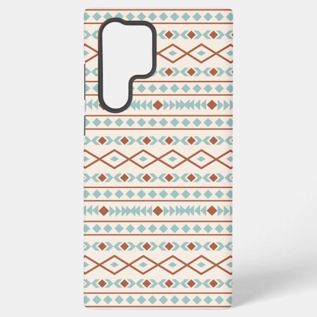Aztec Shapes Pattern Rust Teal Cream Samsung Galaxy Case (Back)