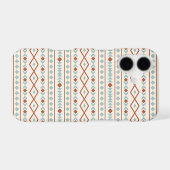 Aztec Shapes Pattern Rust Teal Cream Samsung Galaxy Case (Back Horizontal)