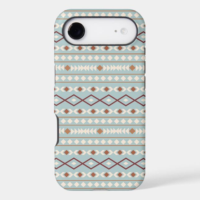 Aztec Shapes Pattern Rusts Cream Teal-Blue Case-Mate iPhone Case (Back)