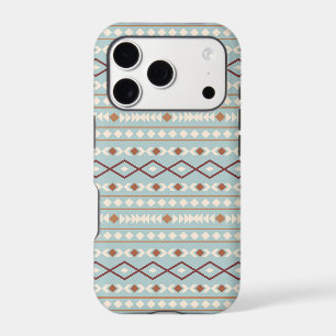 Aztec Shapes Pattern Rusts Cream Teal-Blue iPhone 17 Pro Case