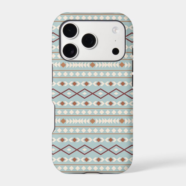 Aztec Shapes Pattern Rusts Cream Teal-Blue Case-Mate iPhone Case (Back)
