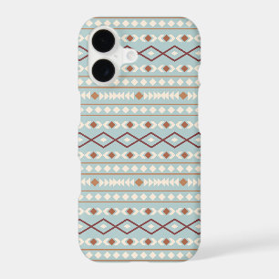 Aztec Shapes Pattern Rusts Cream Teal-Blue iPhone 17 Case