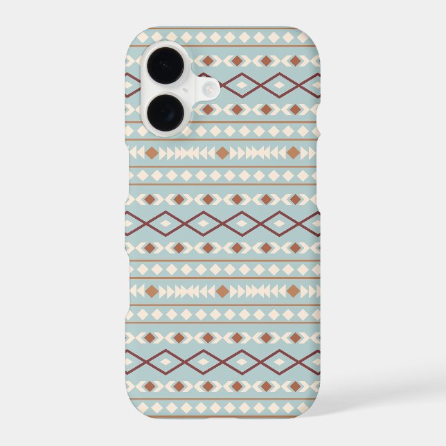 Aztec Shapes Pattern Rusts Cream Teal-Blue Iphone Case (Back)