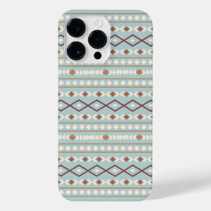 Aztec Shapes Pattern Rusts Cream Teal-Blue iPhone 14 Pro Max Case