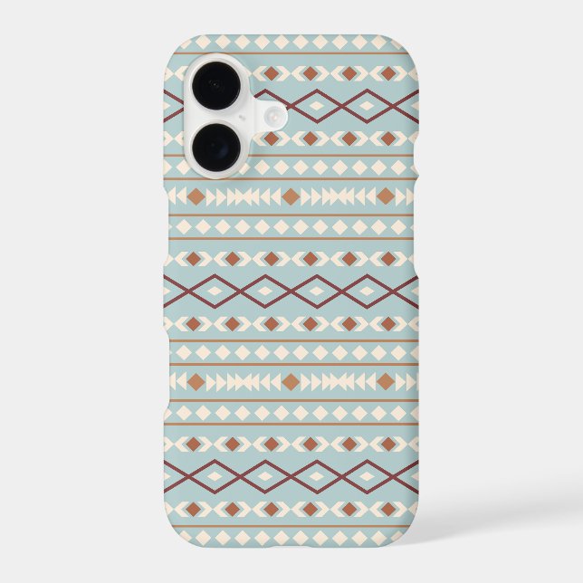 Aztec Shapes Pattern Rusts Cream Teal-Blue iPhone Case (Back)