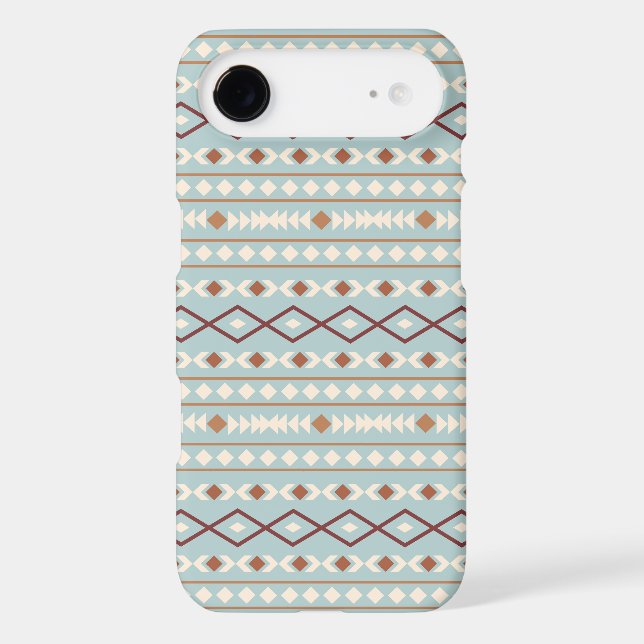 Aztec Shapes Pattern Rusts Cream Teal-Blue iPhone Case (Back)
