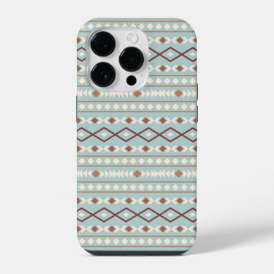 Aztec Shapes Pattern Rusts Cream Teal-Blue iPhone 14 Pro Case