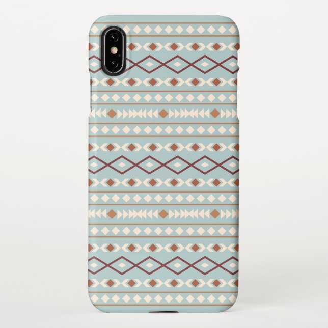 Aztec Shapes Pattern Rusts Cream Teal-Blue iPhone Case (Back)