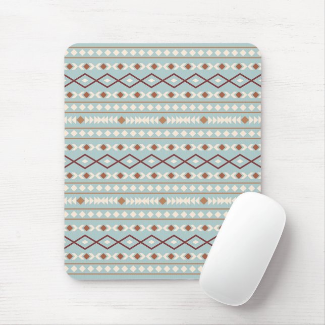 Aztec Shapes Pattern Rusts Cream Teal-Blue Mouse Pad (With Mouse)