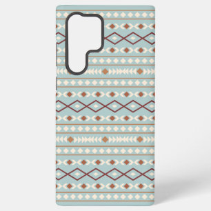 Aztec Shapes Pattern Rusts Cream Teal-Blue Samsung Galaxy S22 Ultra Case