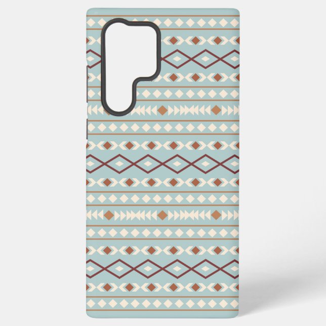 Aztec Shapes Pattern Rusts Cream Teal-Blue Samsung Galaxy Case (Back)